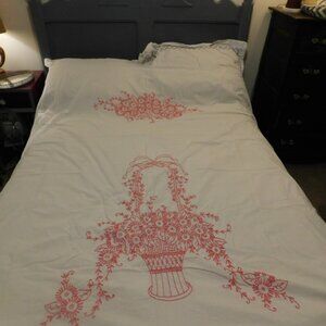 Chenille Fringe Bed Coverlet Bedspread Embroidered Full /queen size